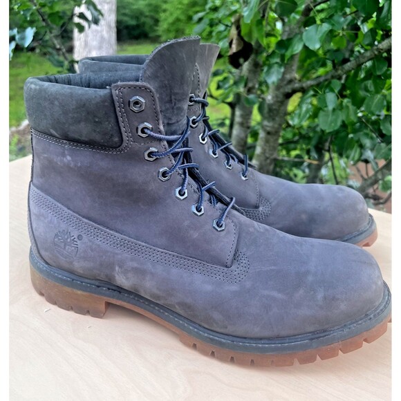 Timberland Men 11.5 Premium 400g Waterproof Boots Gray Leather Padded Collar - Picture 1 of 13